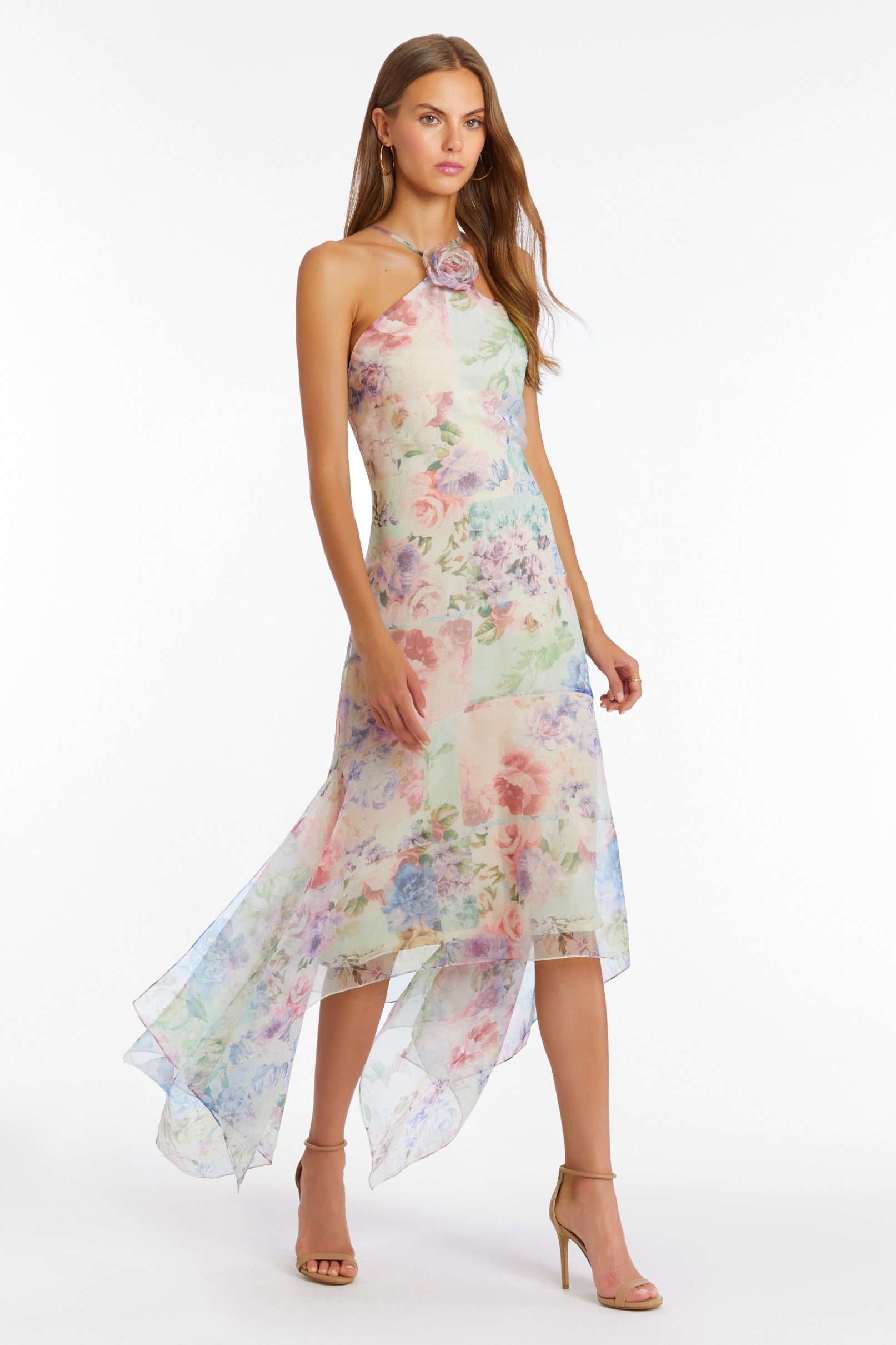 Natalie Floral Handkerchief Hem Midi Dress Azbys New Orleans