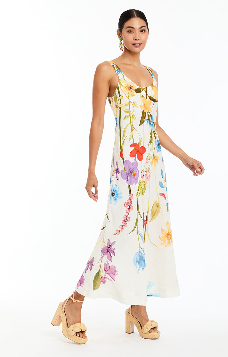 SUGARCANE SLIP MIDI DRESS - 47PL04500GU