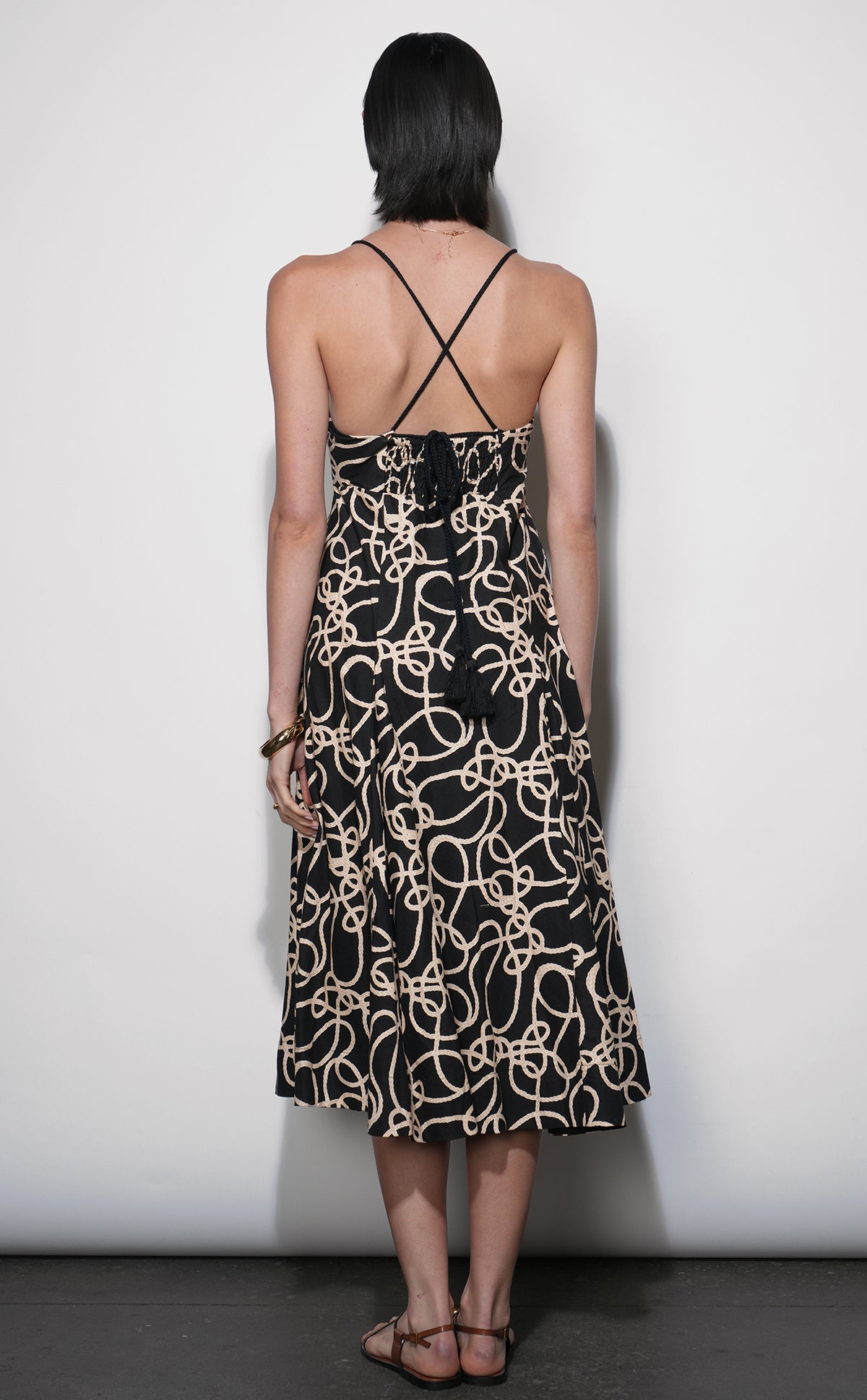 Tara Braided Strap Midi Dress