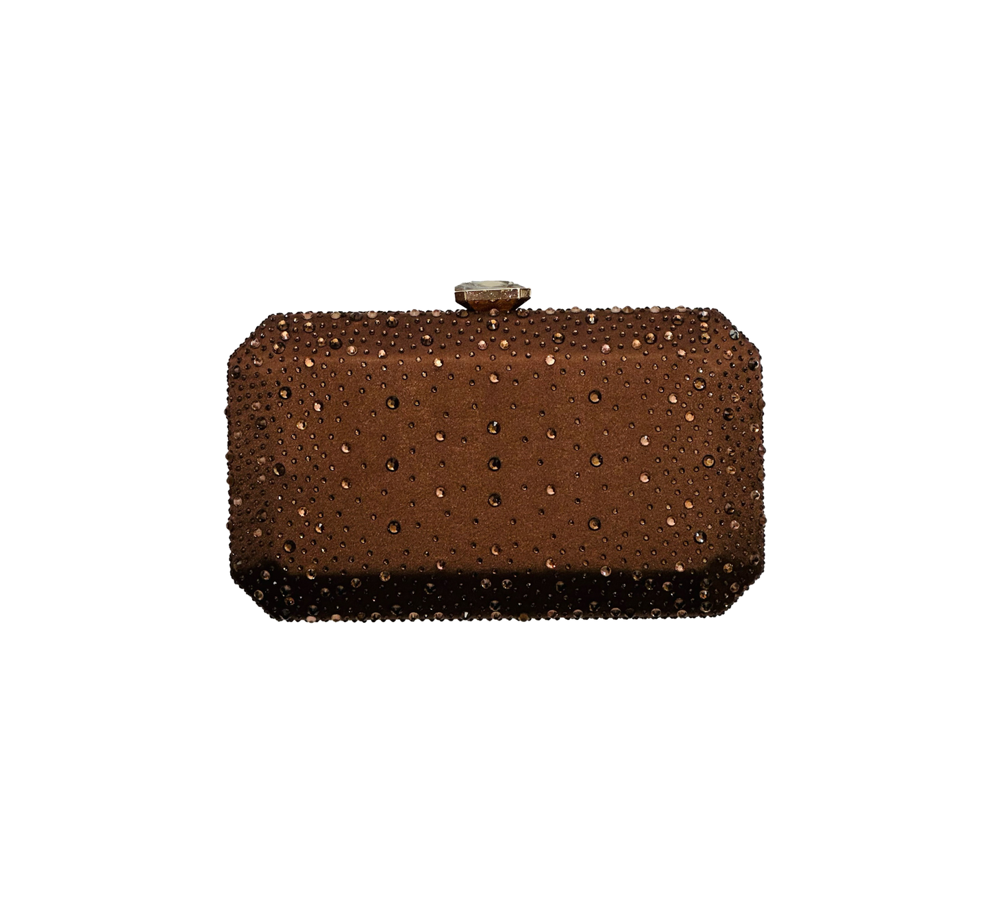 Crystal Embellished Brown Clutch