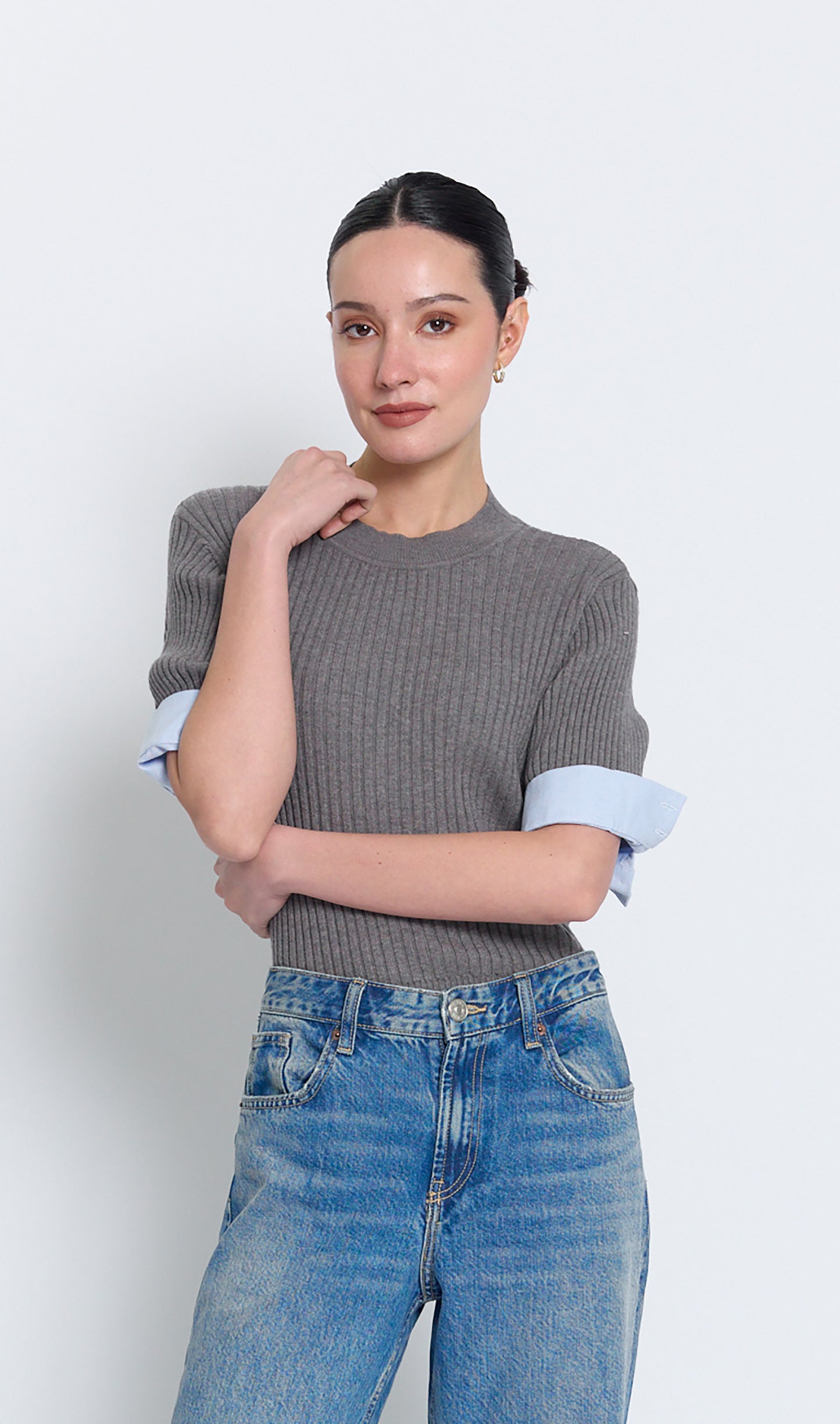 SIENNA SHIRT CUFF SWEATER