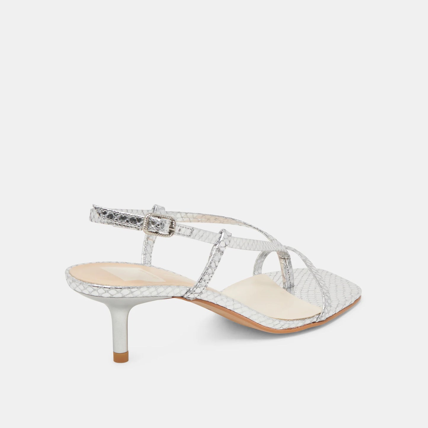 Laury Heels Silver Embossed Leather