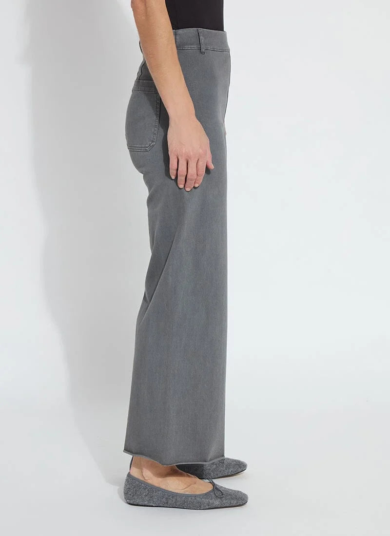Erin Wide Leg Denim Pant - Charcoal