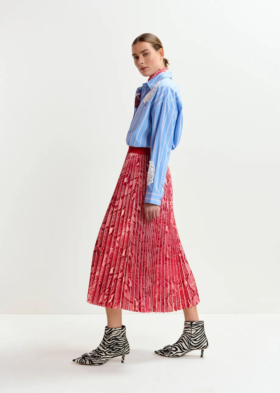 Indira Pleated Midi Skirt