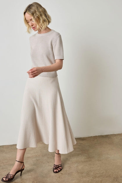Flared Knit Skirt - Mist