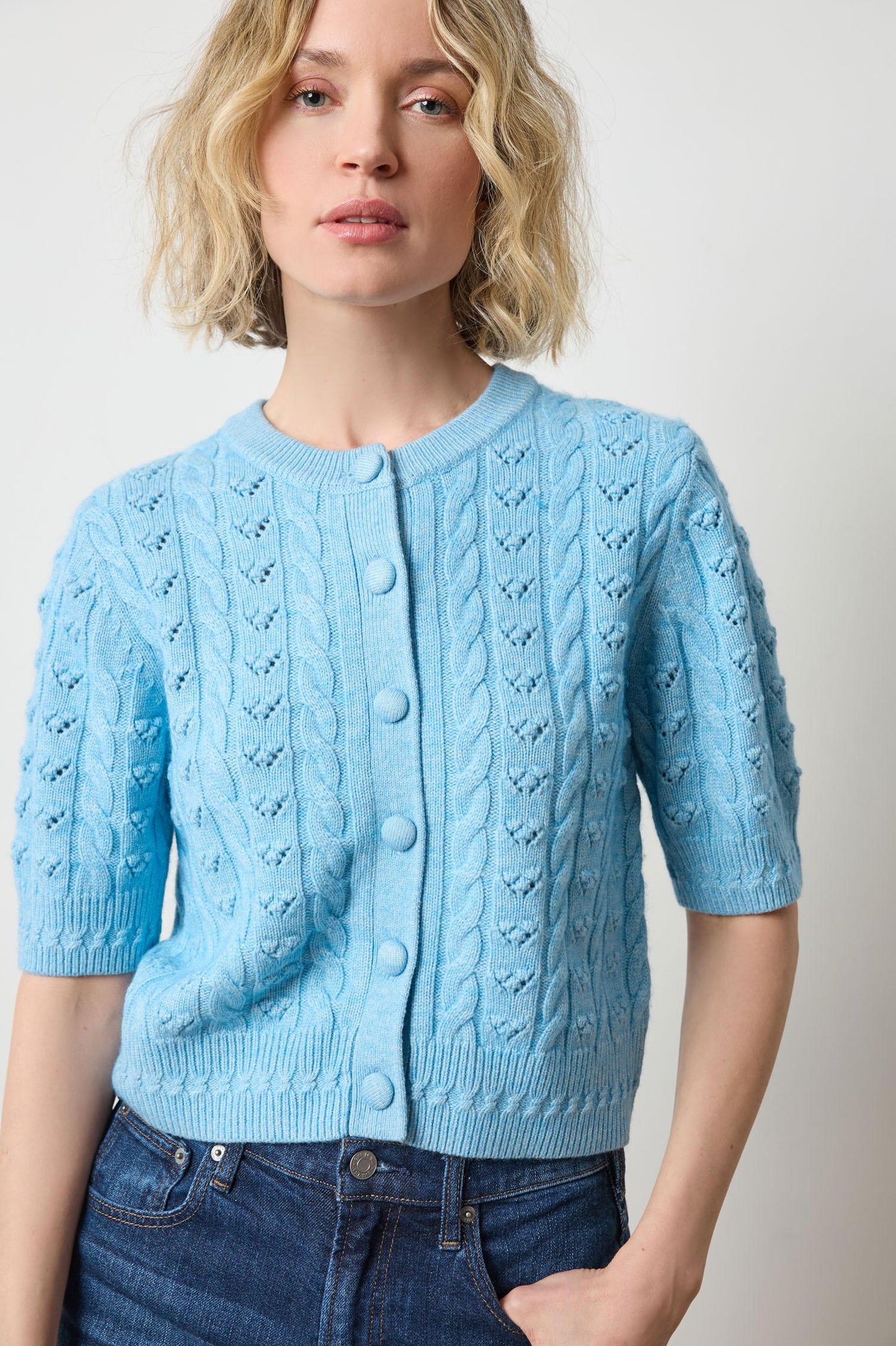 Short Sleeve Cardigan Sweater