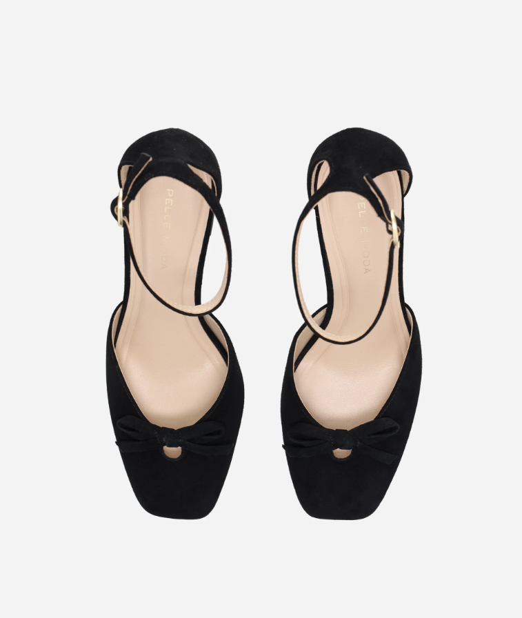 Hasly Black Suede Block Heel