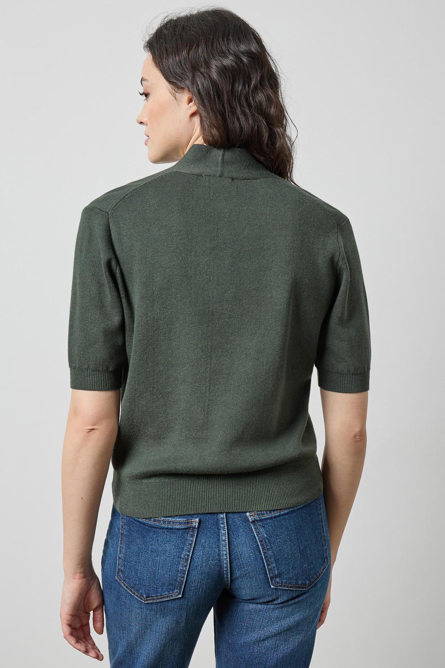 V-Neck Elbow Sleeve Sweter