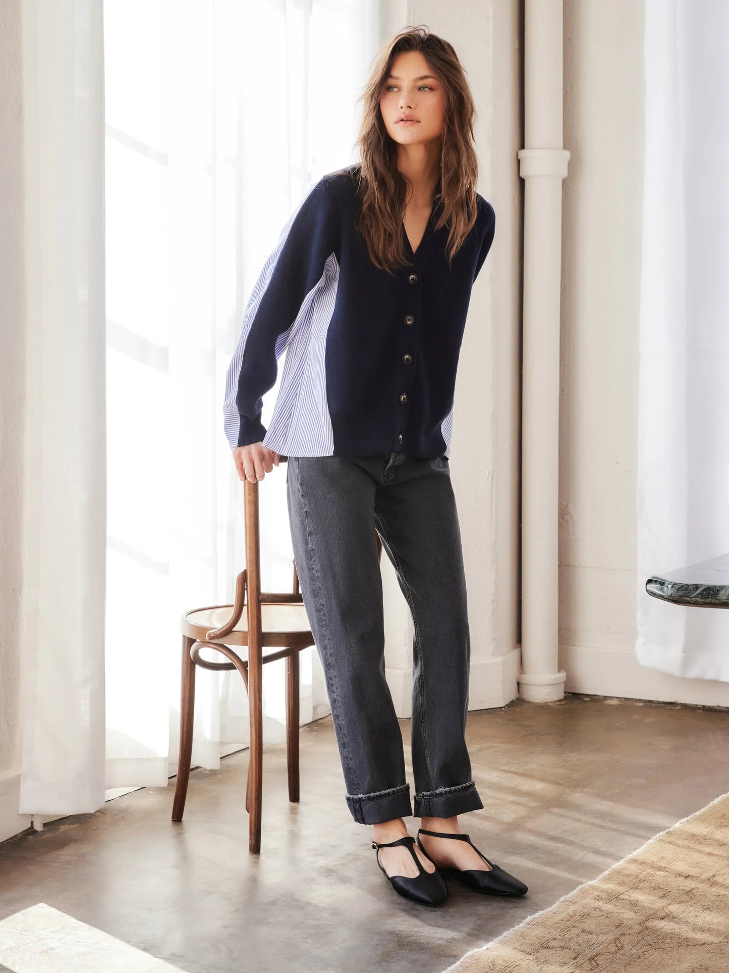 Celine Mixed Media Cardigan