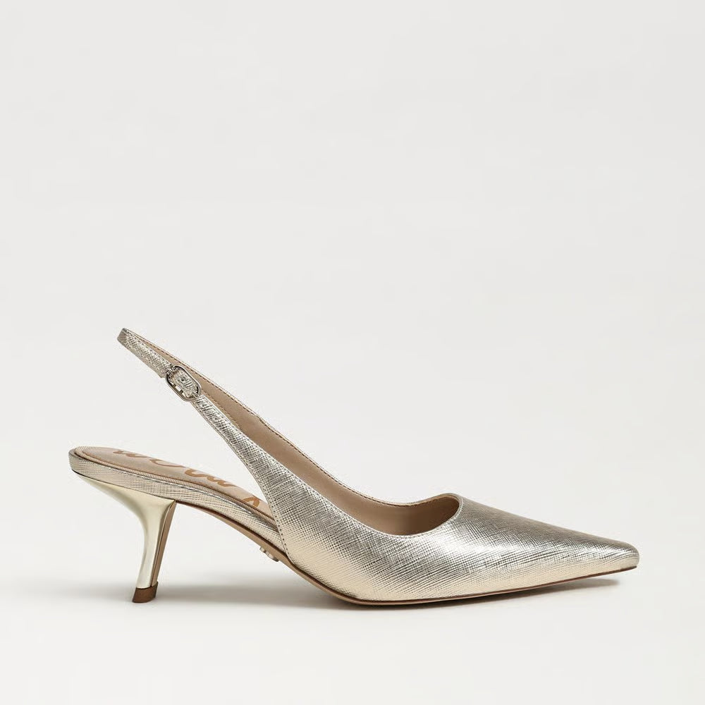 Bianka Slingback Pump - Gold Leaf Faux Leather