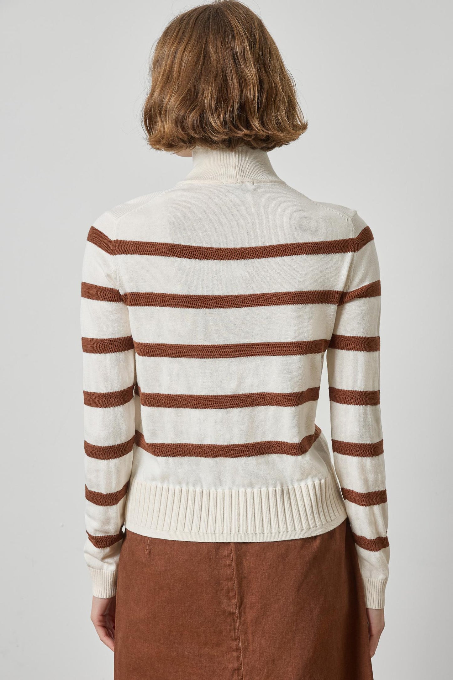 Textured Stripe Turtleneck Sweater