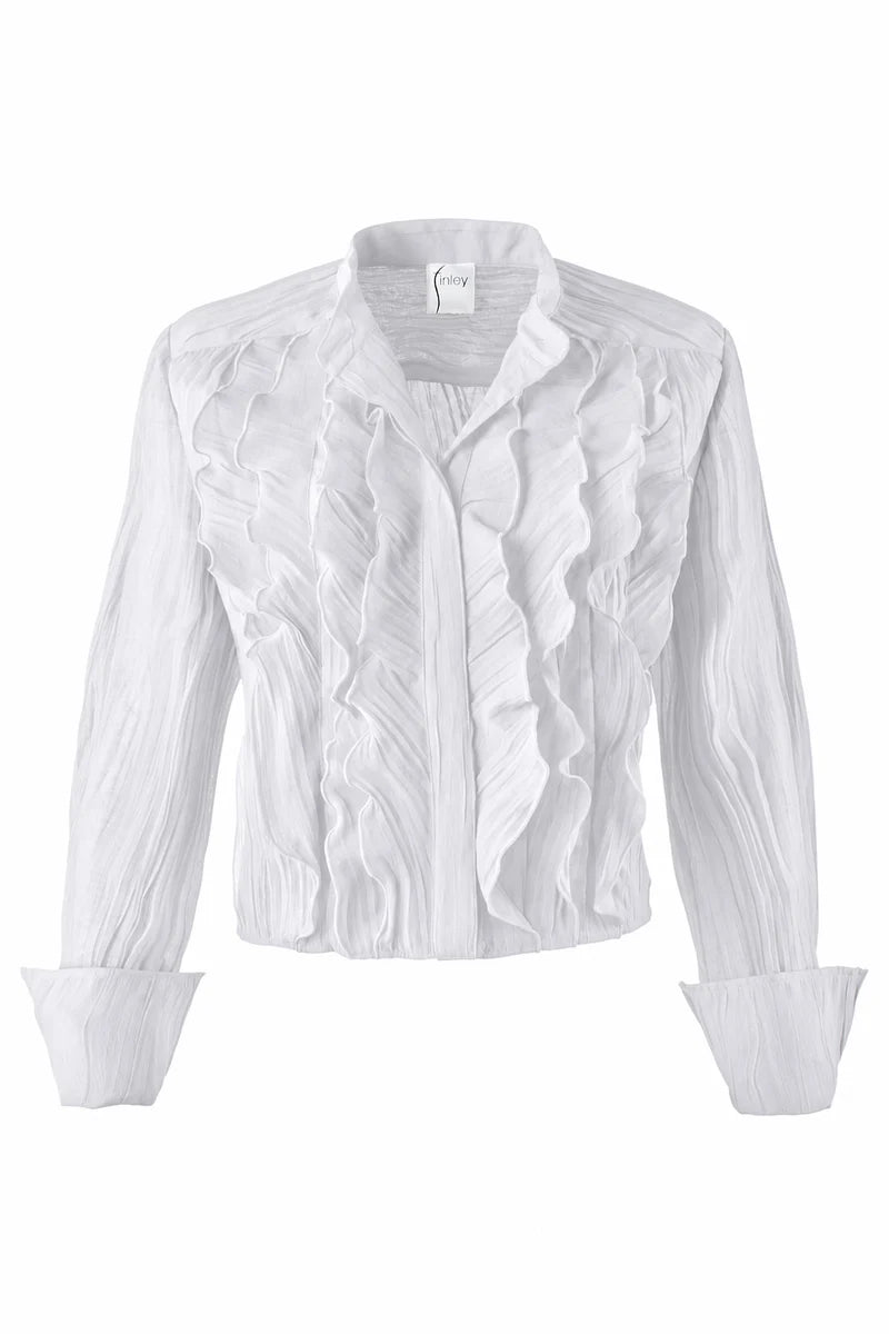 Raffaele Ruffle Shirt - White Crush