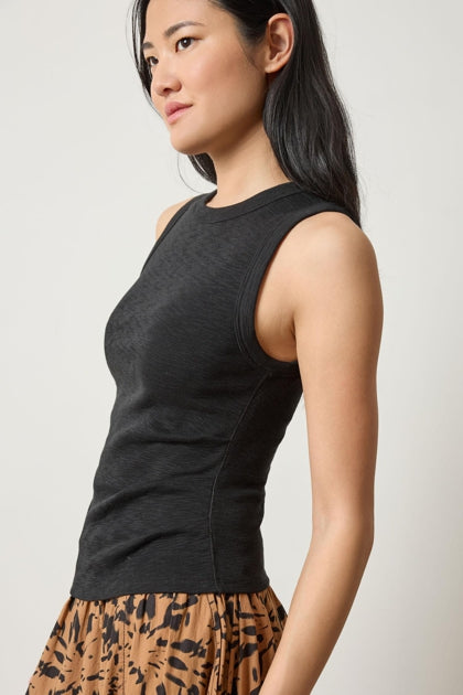 Rib Slub Side Pleat Tank