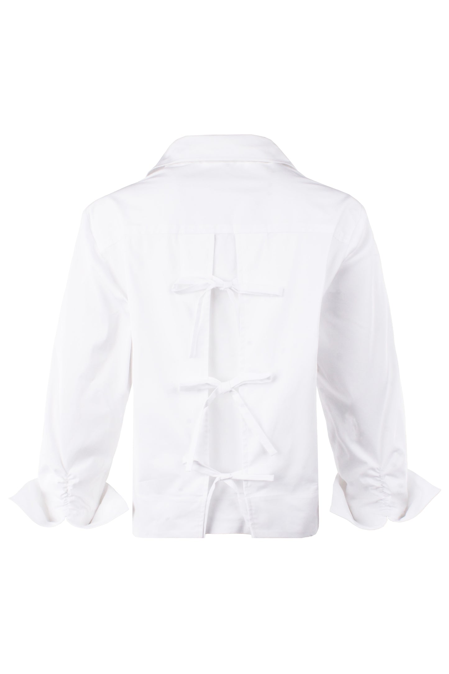 EUGENIE BOW BACK SHIRT SOLID SILKY POPLIN