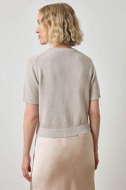 Short Sleeve Sparkle Sweater - Mist