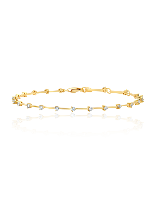 Bar Bracelet with Repeating 2mm Stones