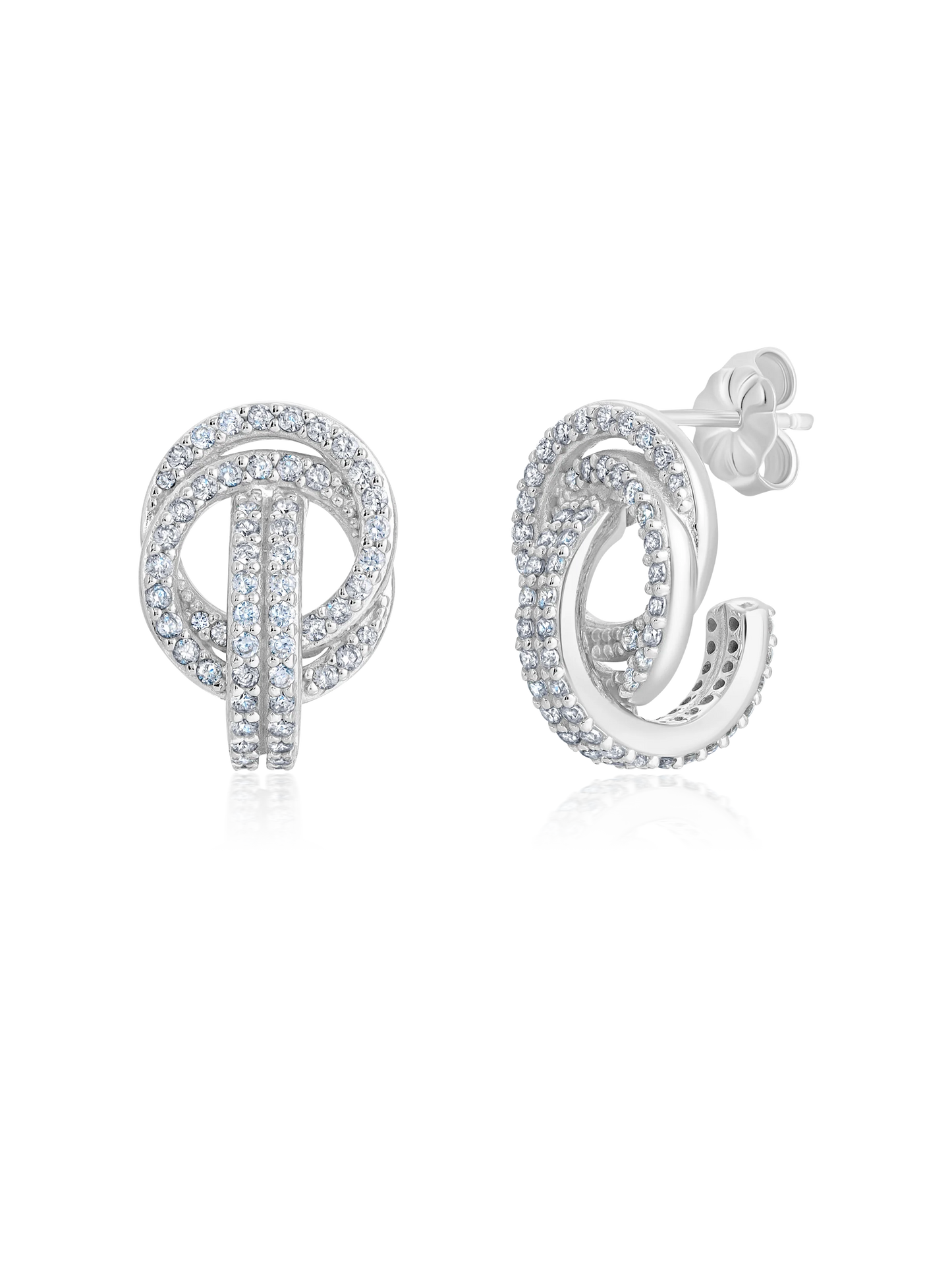 Open Spiral Huggie Hoop Earrings