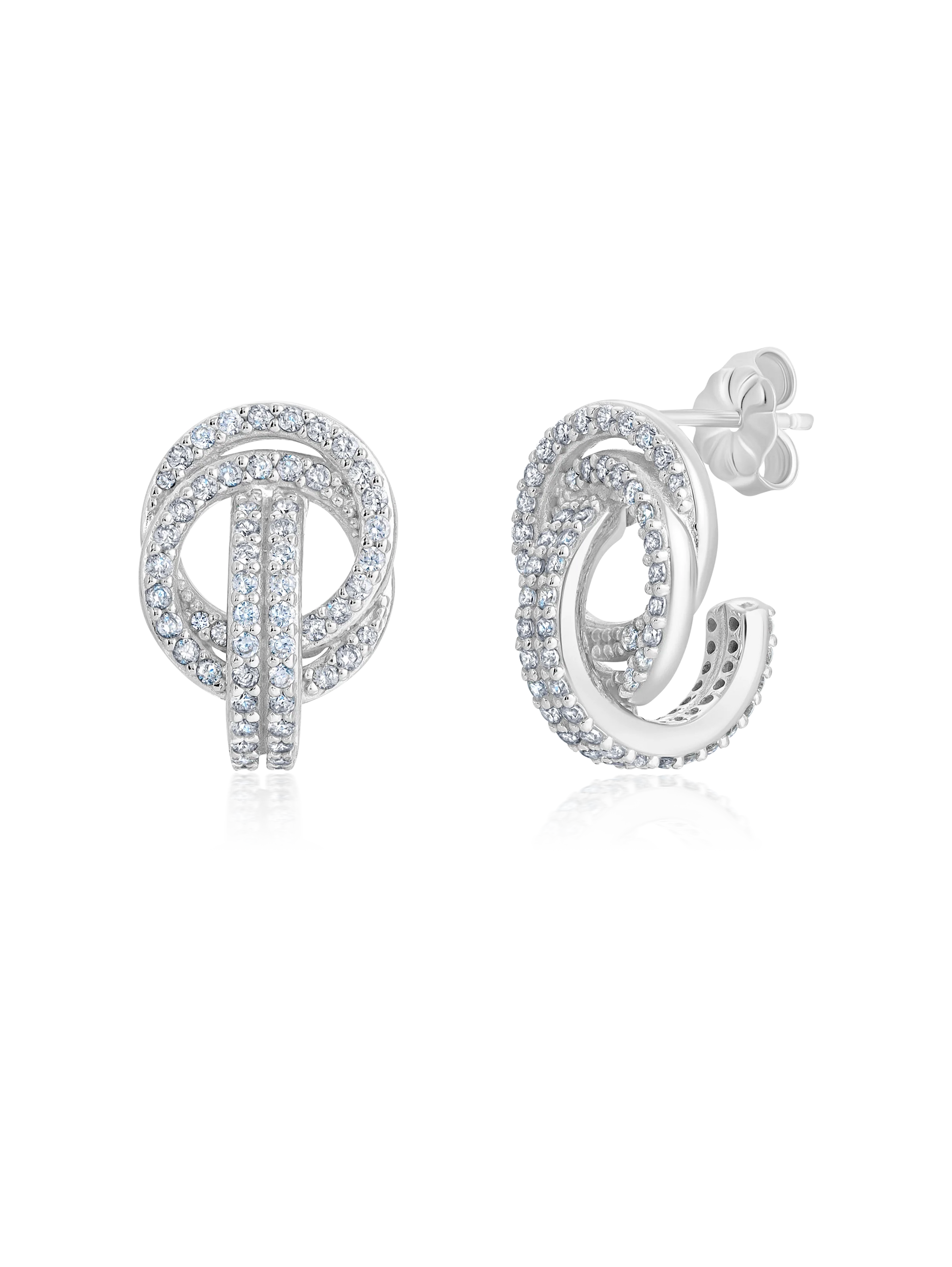 Open Spiral Huggie Hoop Earrings