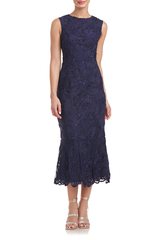 Meli Soutache Tea Length Dress