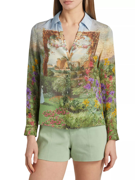Eloise Printed Silk Blouse