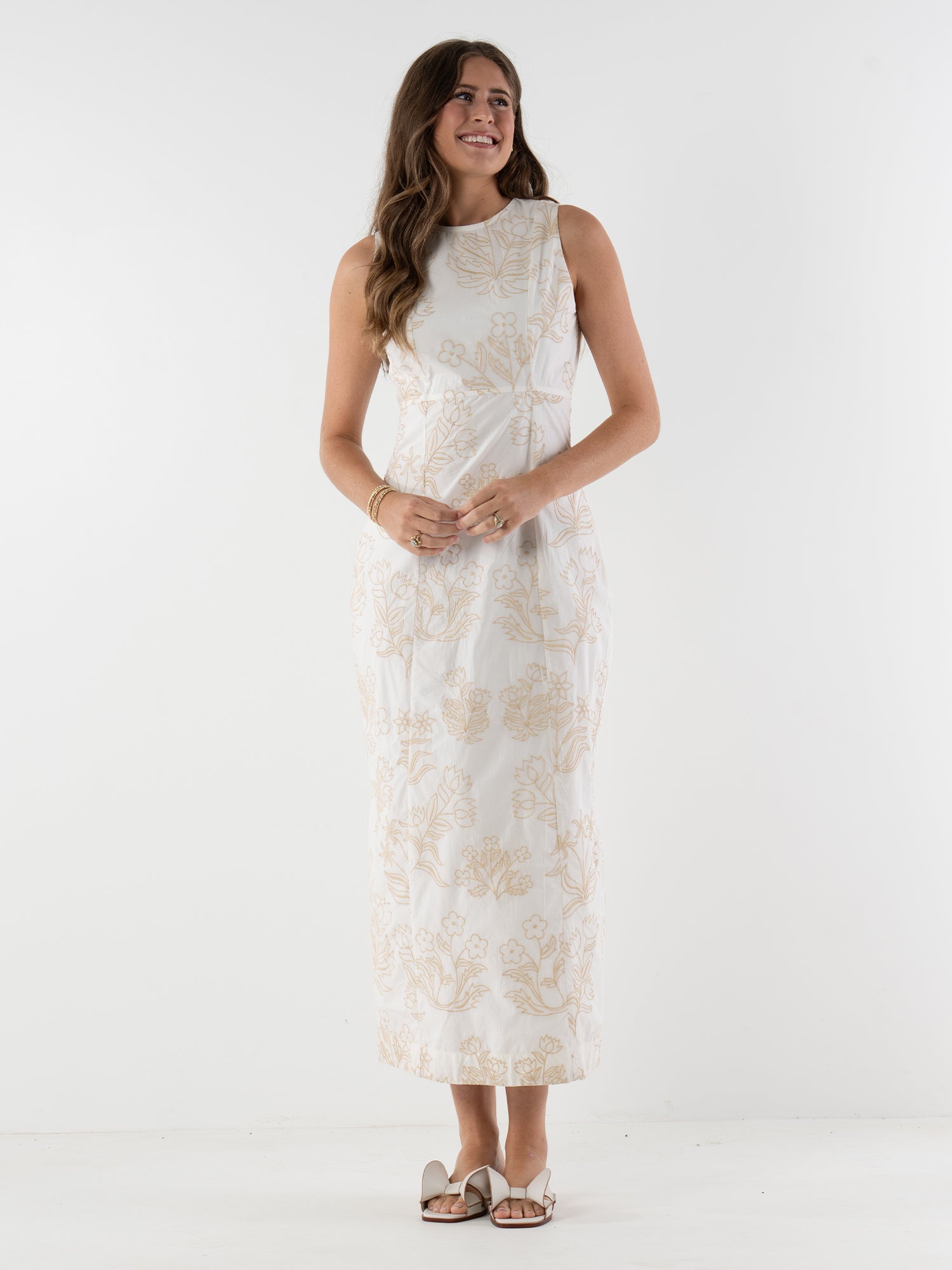 Hepburn Dress - Blanc Petals