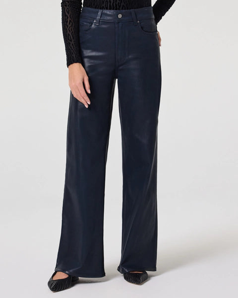 Navy Seascape Luxe Coating Anessa 31" Wide Leg Jean