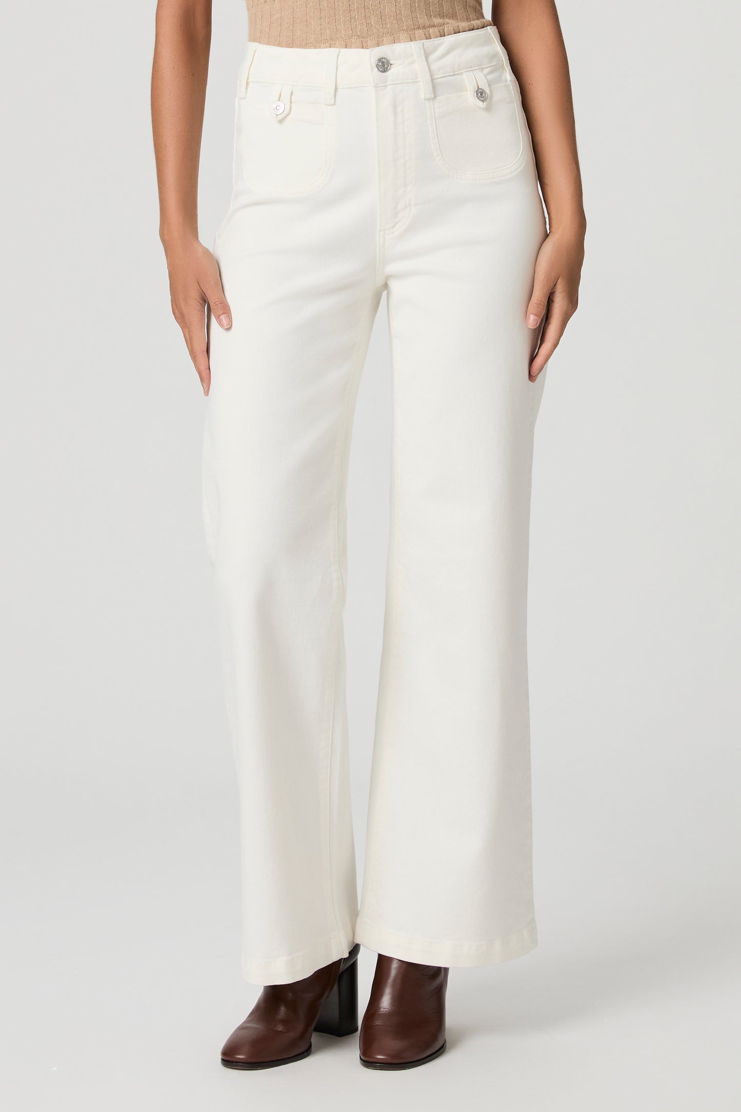 Anessa 31" W/ Rounded Inset Pockets - Tonal Ecru