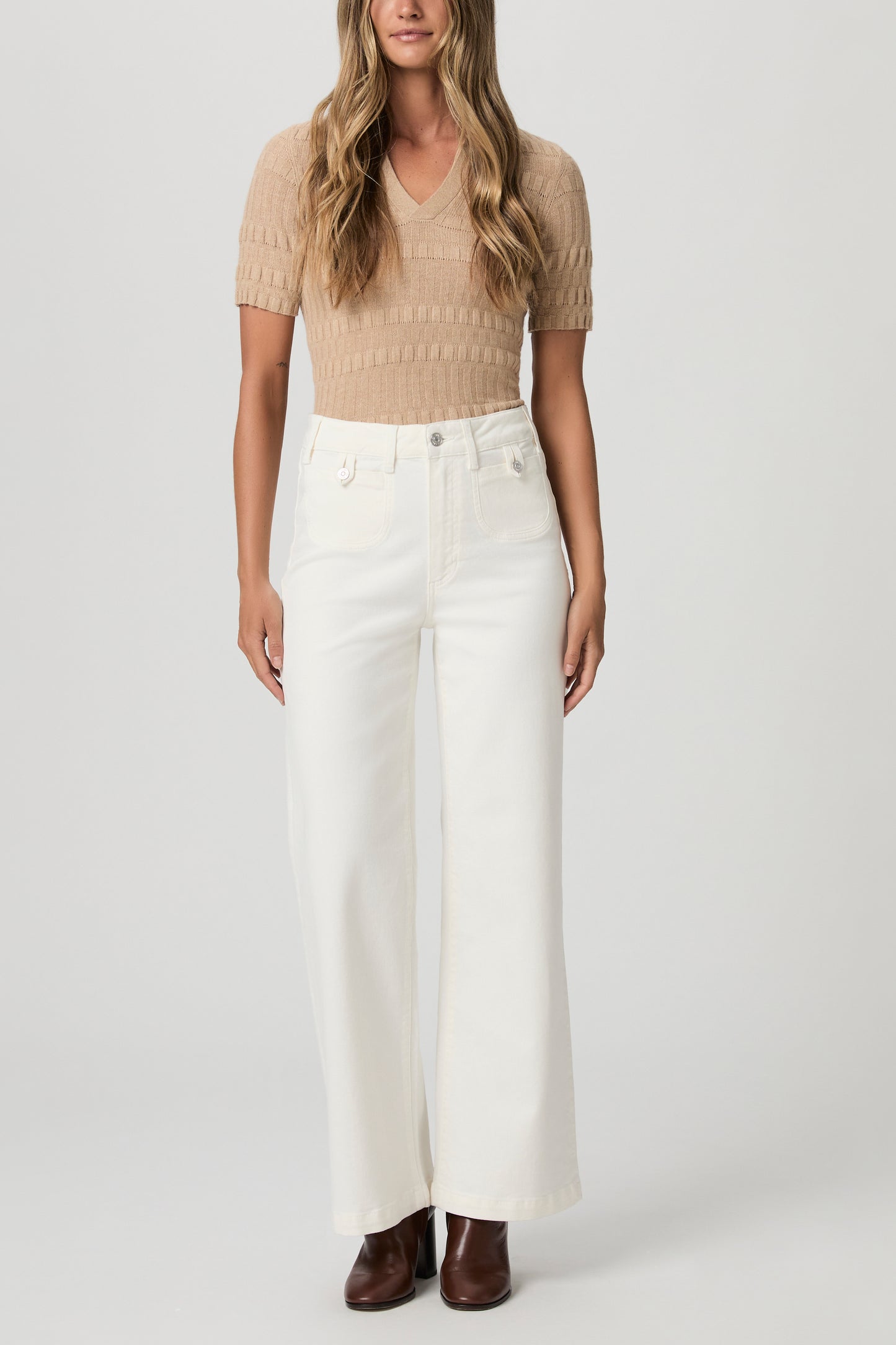 Anessa 31" W/ Rounded Inset Pockets - Tonal Ecru