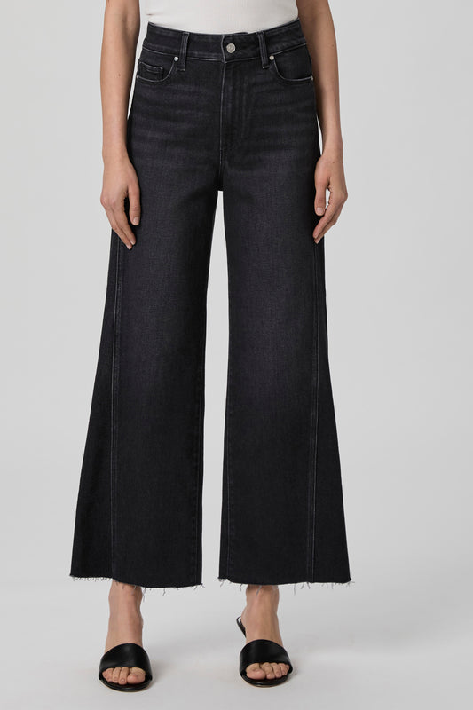 Anessa 31" W/ Twisted Outseam Panel + Raw Hem - Ink Black