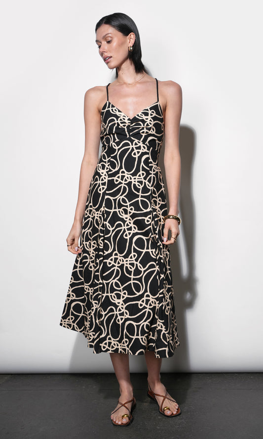 Tara Braided Strap Midi Dress