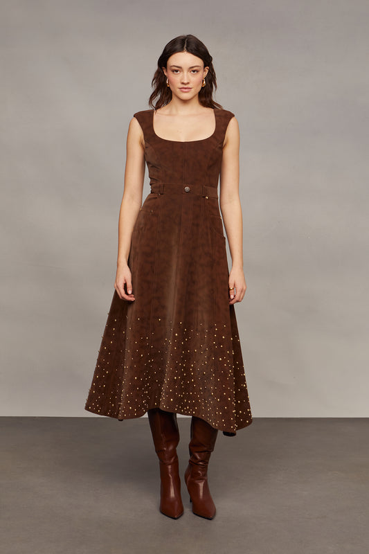 Kenny Suede Studded Midi