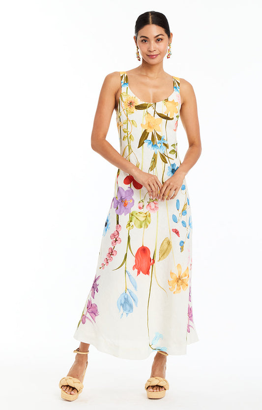 SUGARCANE SLIP MIDI DRESS - 47PL04500GU