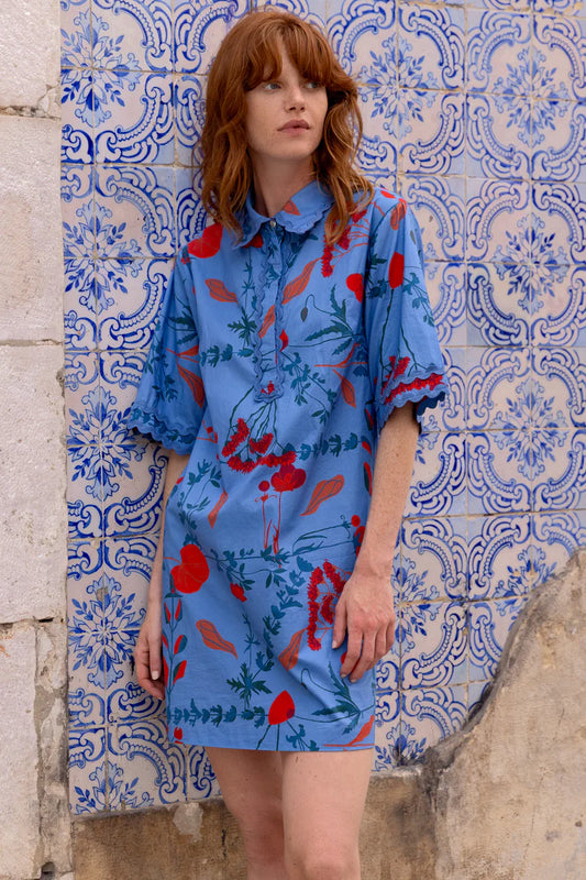 Collared Shirt Dress - Bartram Blue