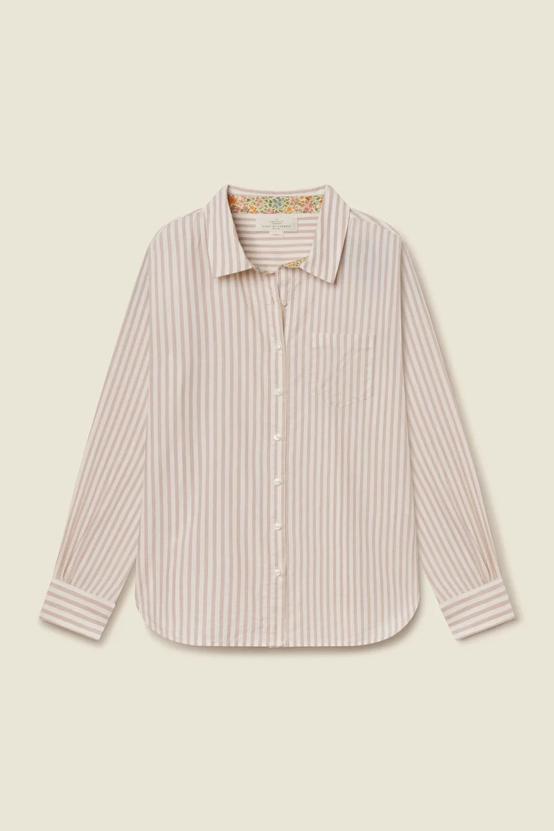 Gracie Shirt - Caramel Stripe