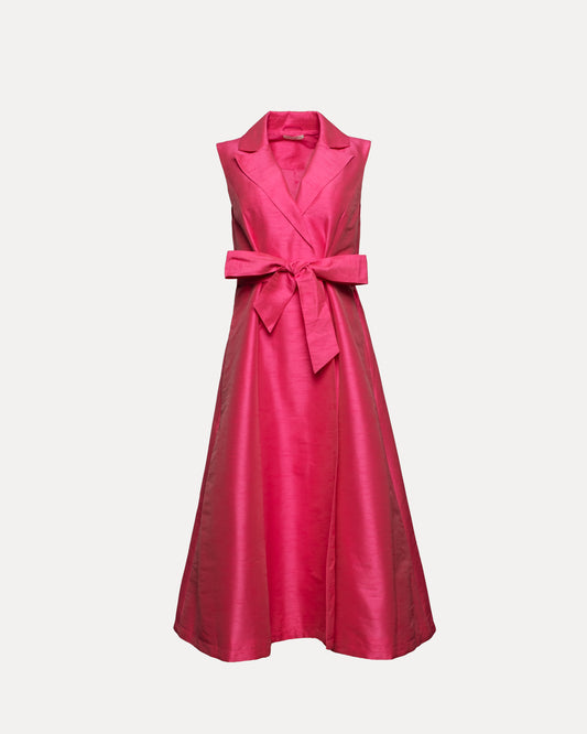Lucia Maxi Dress Solid Poly Dupion Pink