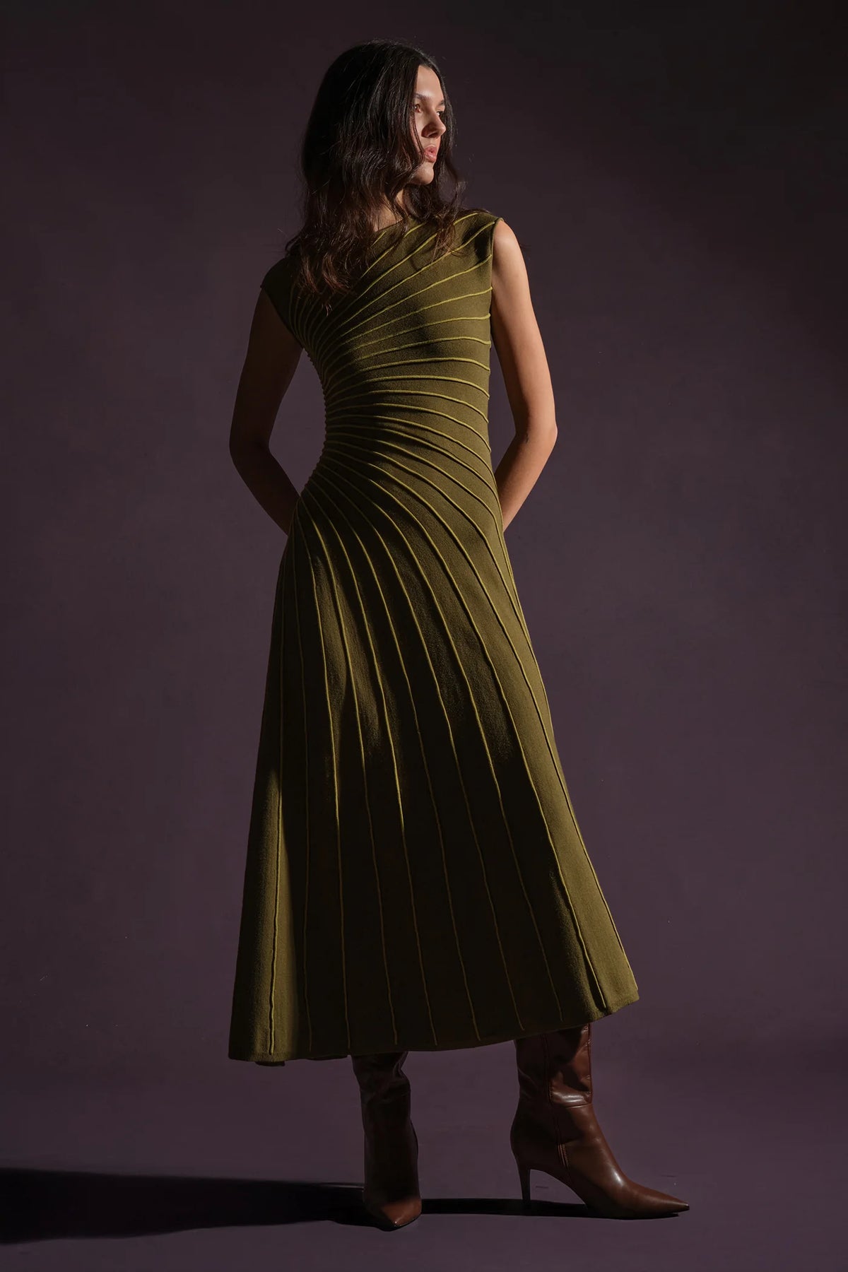 Freya Pleated Knit Dress