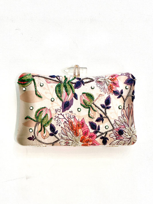 Floral Gold Clutch