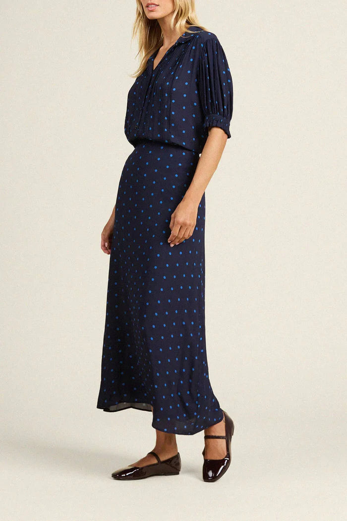 Gemma Blouse - Azure Polka Dot