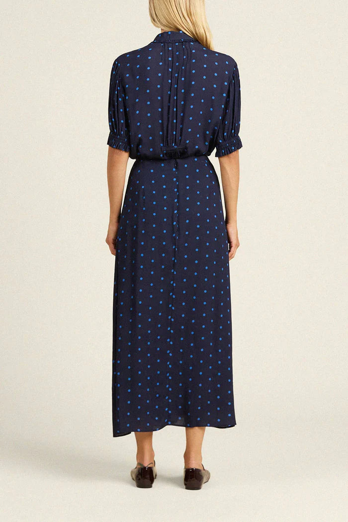 Gemma Blouse - Azure Polka Dot