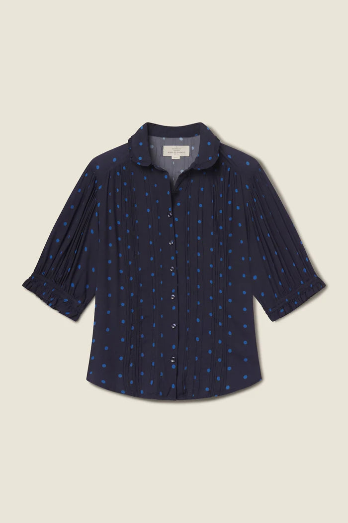 Gemma Blouse - Azure Polka Dot