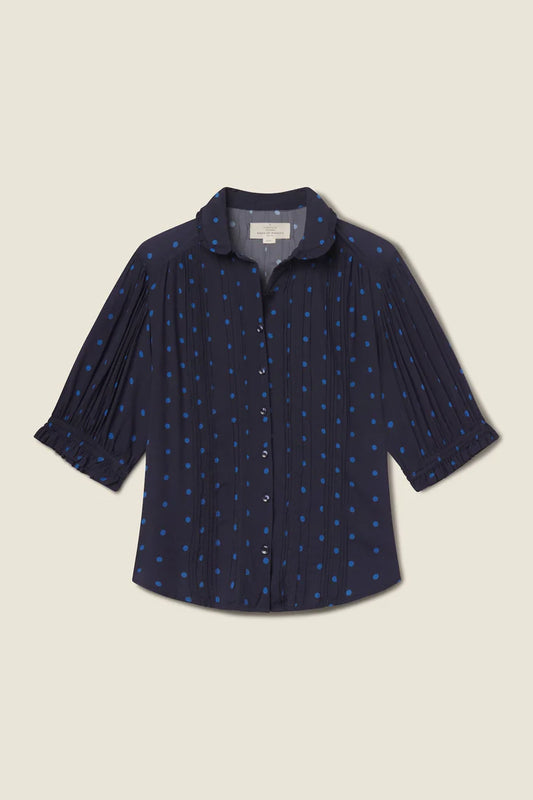 Gemma Blouse - Azure Polka Dot