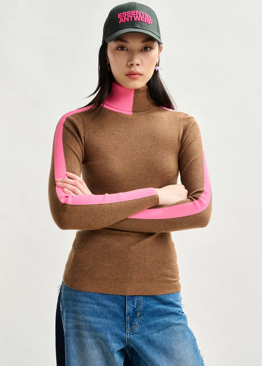 Iffort Two-Tone Turtleneck Sweater
