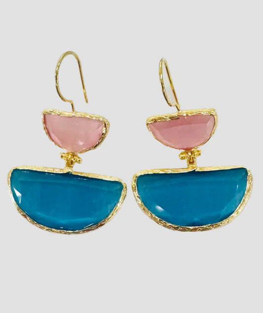 Pink & Blue Drop Earring