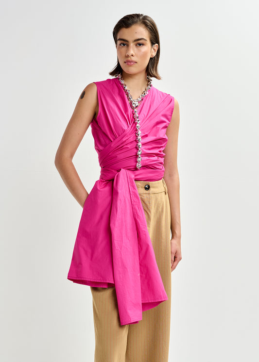 JELANI SLEEVELESS BOW TOP