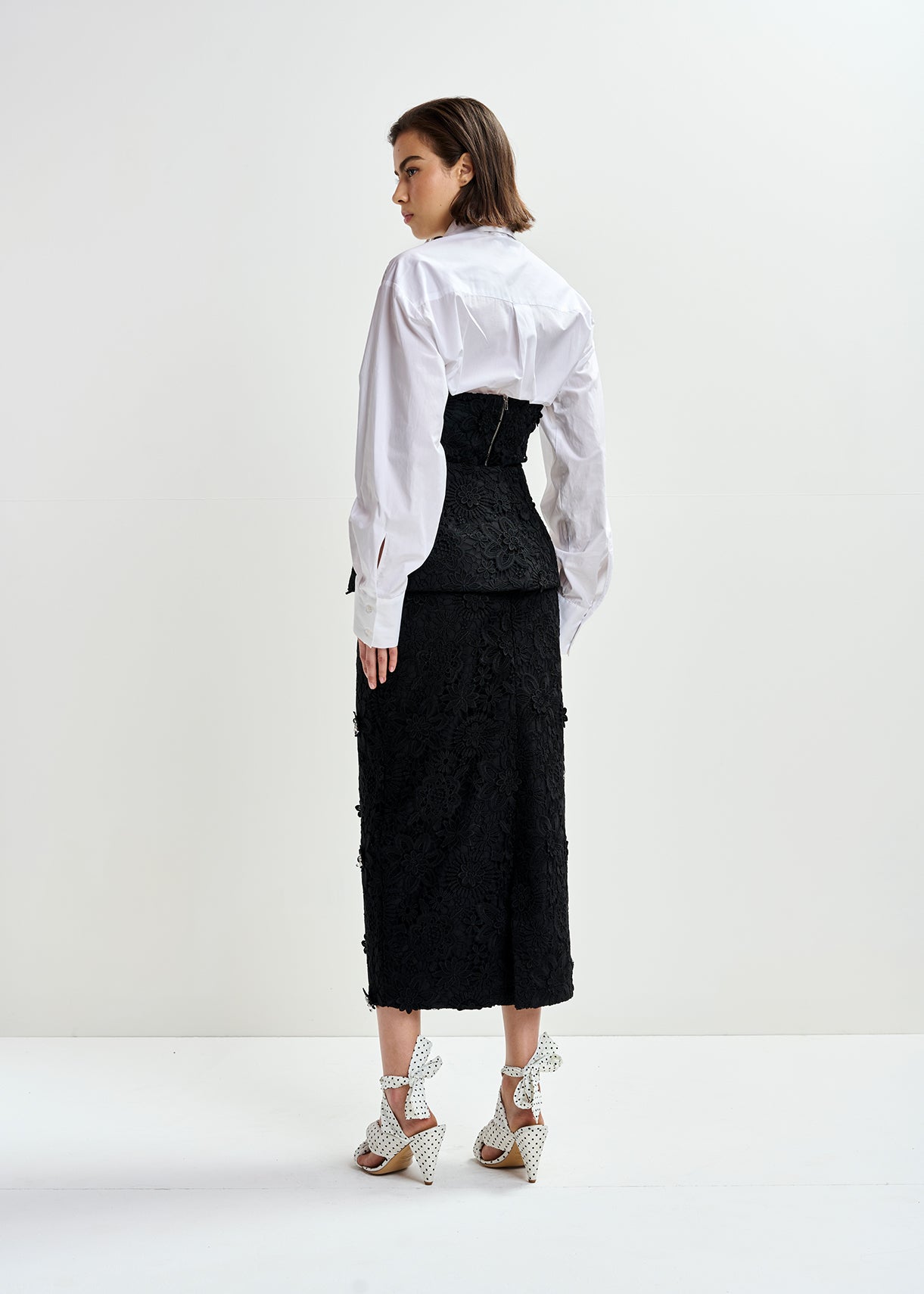 JOURGET LACE PENCIL SKIRT