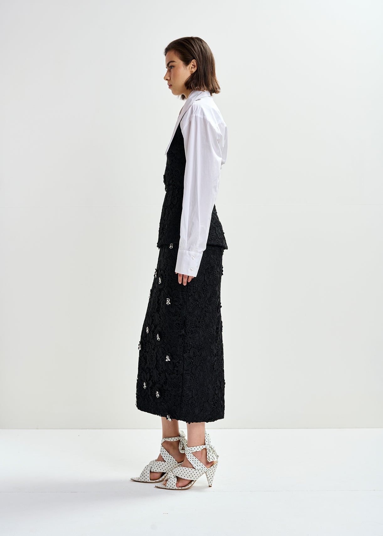 JOURGET LACE PENCIL SKIRT