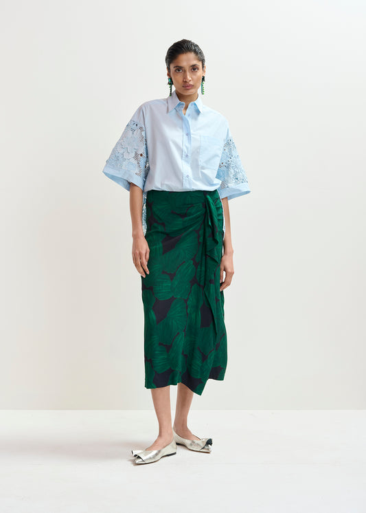 KIM DRAPING MIDI SKIRT