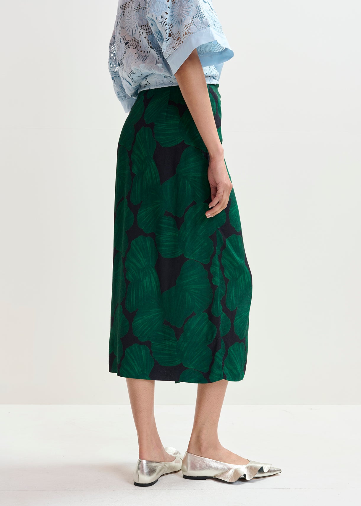KIM DRAPING MIDI SKIRT