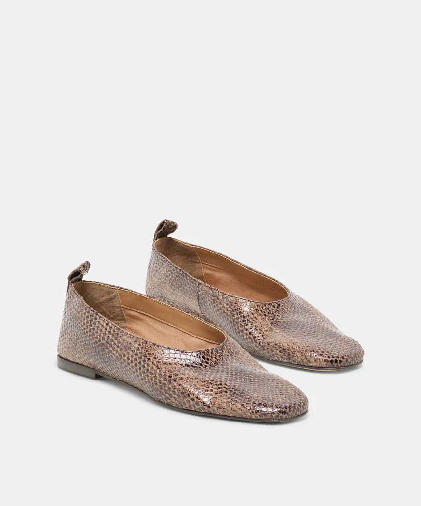 Kory Embossed Leather Ballet Flat - Snake
