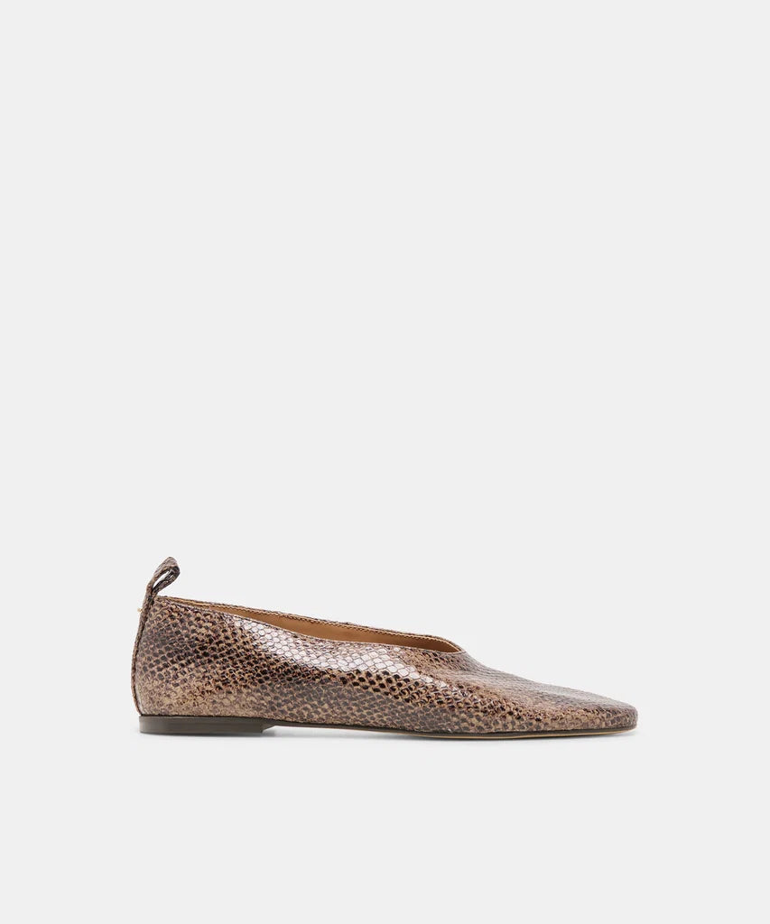 Kory Embossed Leather Ballet Flat - Snake